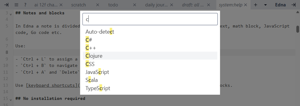 Change block language