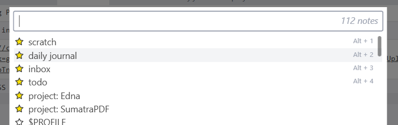 Quick access shortcuts